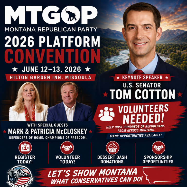 Tom Cotton headlines 2026 Montana Republican Party Platform Convention in Missoula