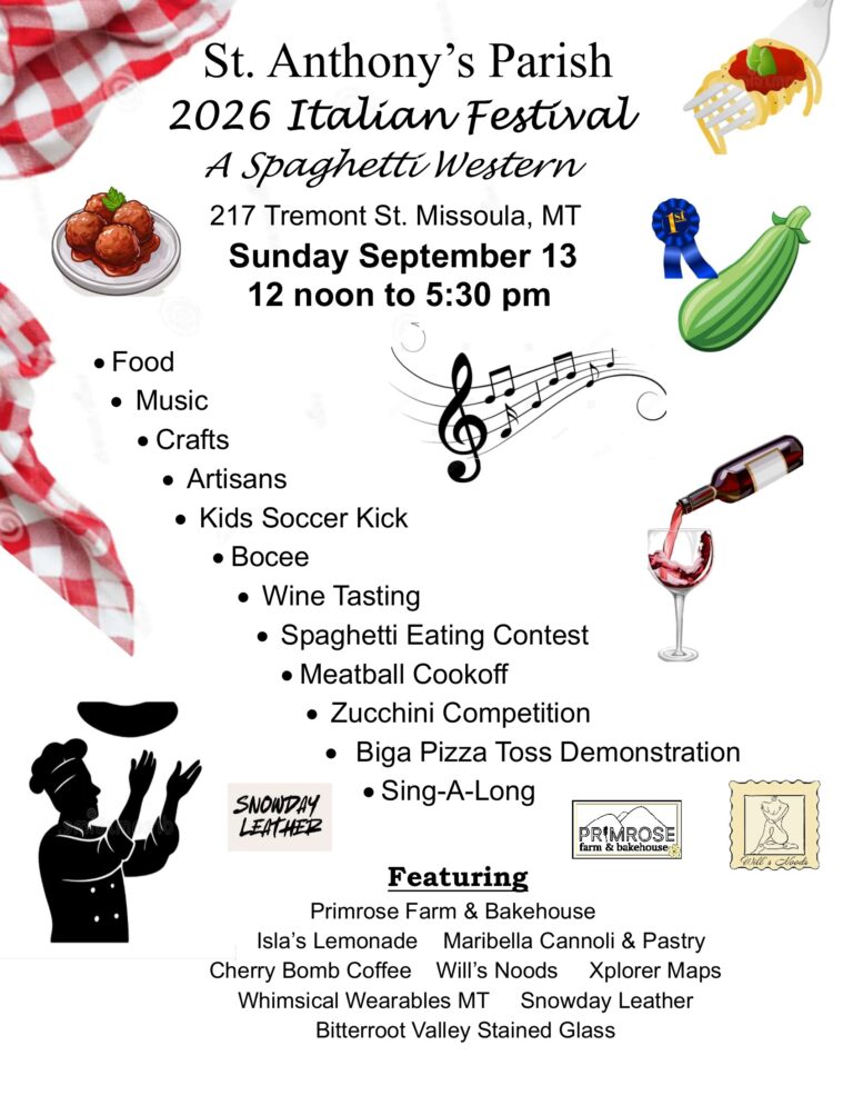 Poster for St. Anthony’s 2026 Italian Festival — A Spaghetti Western
