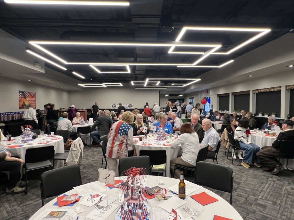 A packed dining room at the Broadway Inn as Missoula County Republicans host Celebrate America.
