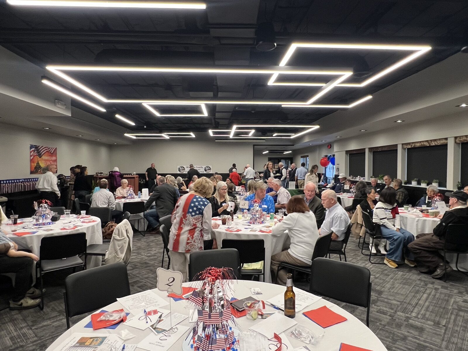 A packed dining room at the Broadway Inn as Missoula County Republicans host Celebrate America.
