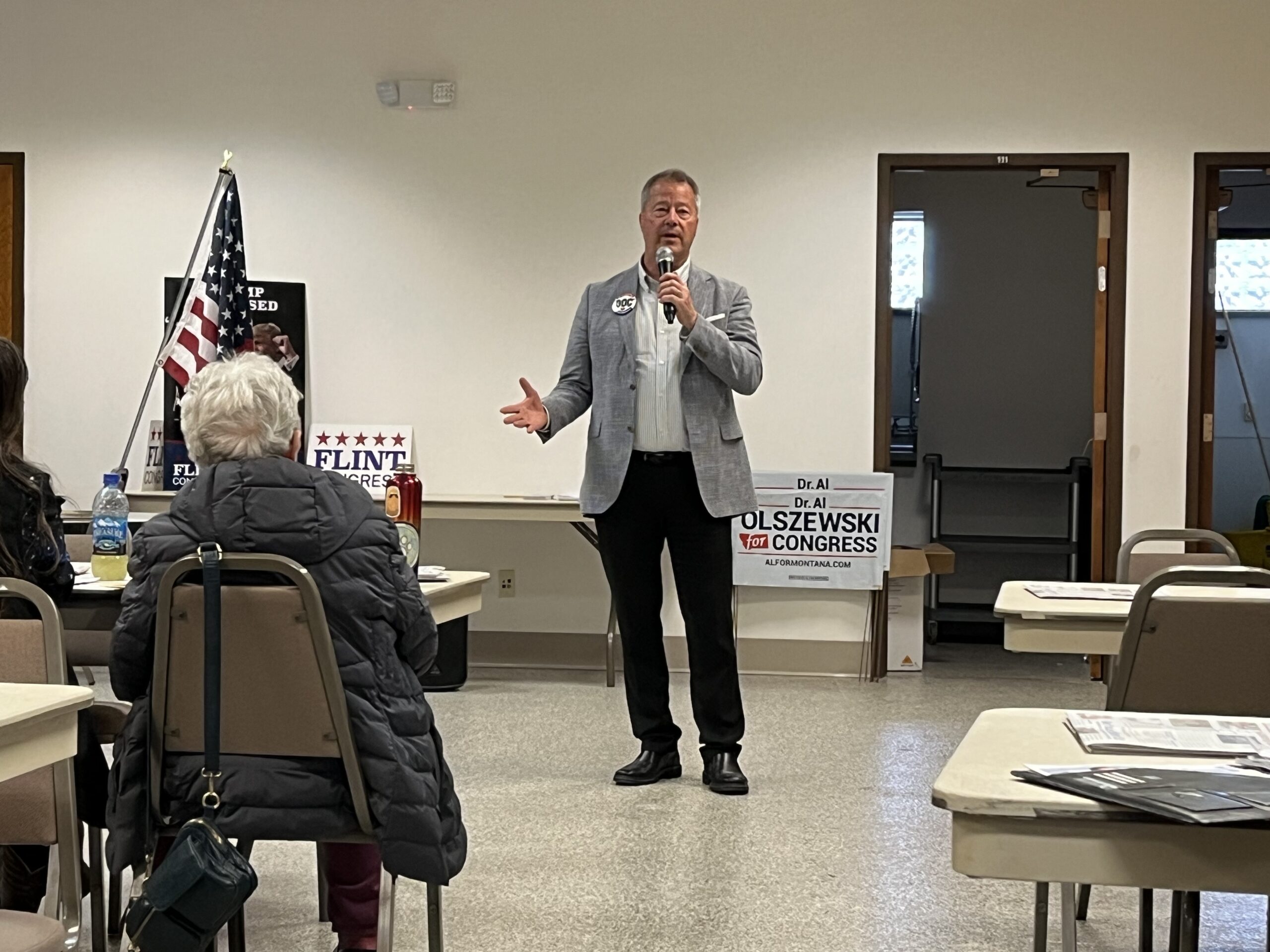 Dr. Al Olszewski speaking at a Missoula GOP meeting