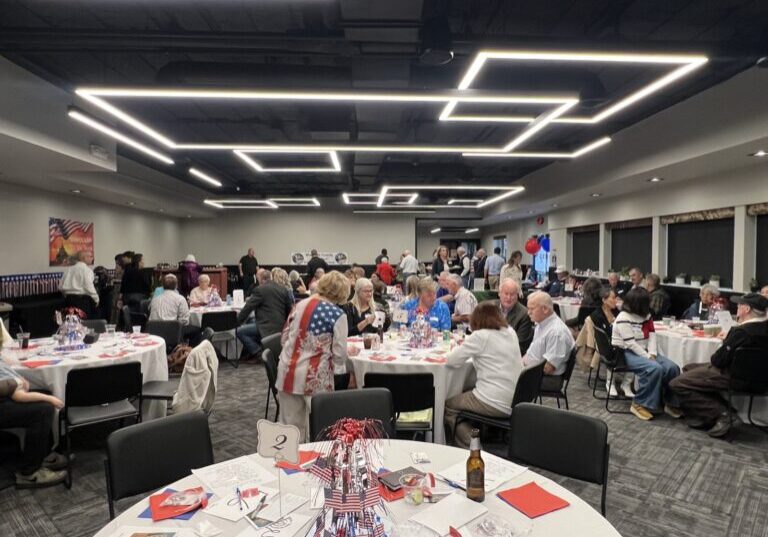 A packed dining room at the Broadway Inn as Missoula County Republicans host Celebrate America.